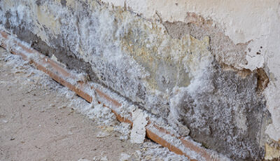 Salpeter Wand nach Hochwasser